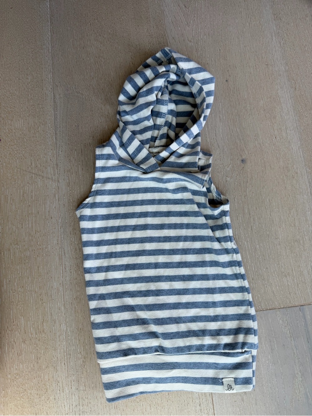 Lulu + Roo Sleeveless Hooded Tank Top - Blue & Cream